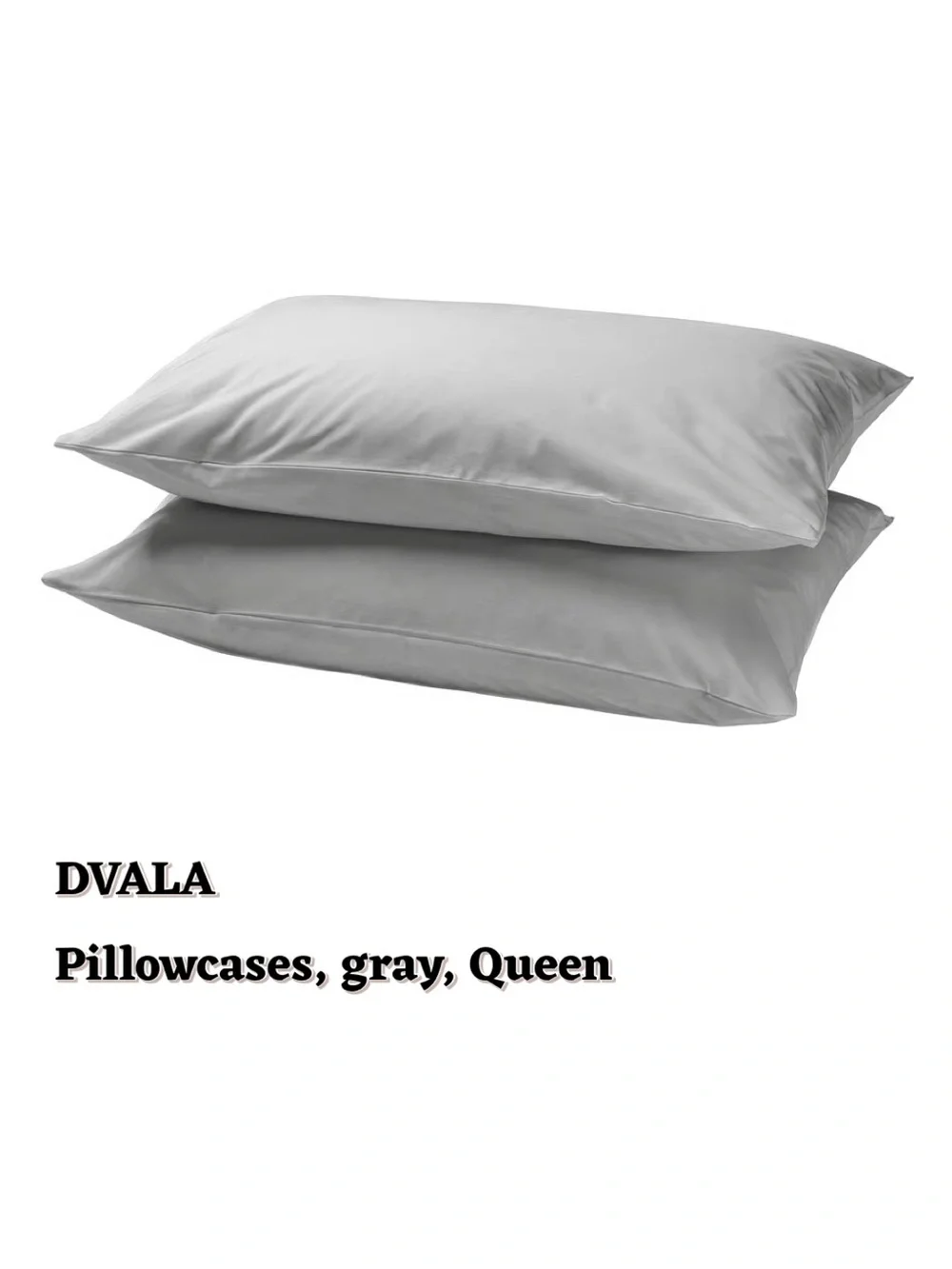 Gray Cotton Pillowcase Set - Queen